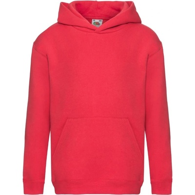 Fruit of the Loom detská mikina Kids Premium Hooded Sweat s kapucňou červená