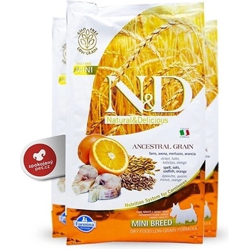 N&D Ancestral Grain Low Grain Dog Adult Mini Codfish & Orange 2,5 kg