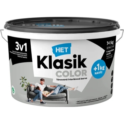 Het Klasik Color 0158 šedý ocelový 7+1 kg