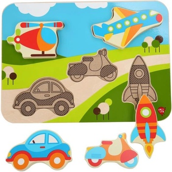 LUCY&LEO 229 Превозни средства - дървен пъзел с вложки 6 части