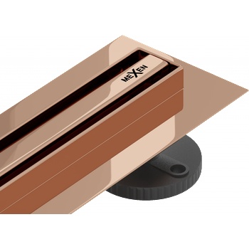 Mexen Flat 360° Slim линеен въртящ се сифон 70 см, розово злато - 1641070 (1641070)