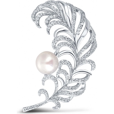 JwL Luxury Pearls Prekrásna perlová brošňa pierko JL0699