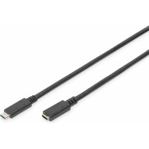 SBOX Кабел assmann ak-300210-015-s, от usb c(м) към usb c(ж), 1.5м, черен (ak-300210-015-s)