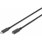 SBOX Кабел assmann ak-300210-015-s, от usb c(м) към usb c(ж), 1.5м, черен (ak-300210-015-s)