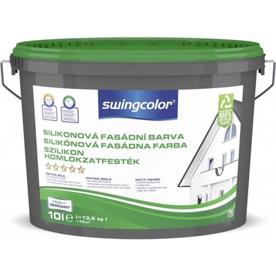 Swingcolor Fasádna farba silikónová biela 10 l