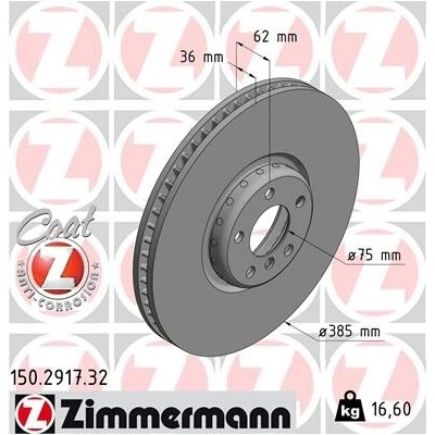 Brzdový kotúč ZIMMERMANN 150.2917.32 (150291732)
