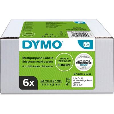 DYMO Етикети Dymo Multi 32 x 57 мм, свалящи се, бели, 6 x 1000 бр (2093094)