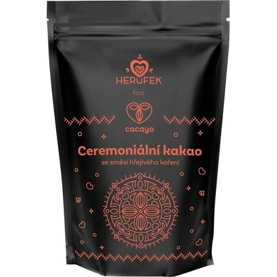 Herufek Ceremoniální kakao s vůní vanilky a skořice 100% BIO 200 g