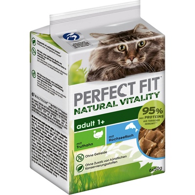 Perfect Fit Natural Vitality Adult 1+ morské ryby a morčacie 36 x 50 g