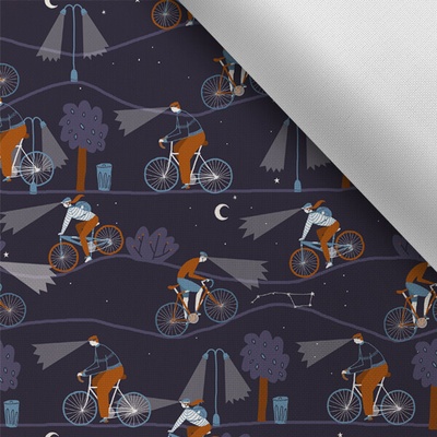 Látka s potlačou nepremokavý polyester TD/NS noční cyklisti