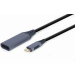 Gembird A-USB3C-DPF-01 USB Type-C към DisplayPort мъжки адаптер, цвят „Space Grey (A-USB3C-DPF-01)