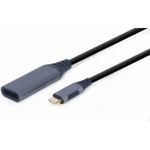 Gembird A-USB3C-DPF-01 USB Type-C към DisplayPort мъжки адаптер, цвят „Space Grey (A-USB3C-DPF-01)