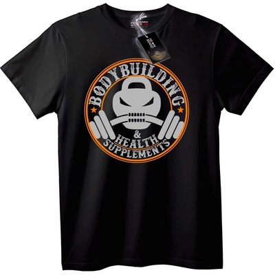 NOONEBRAND Тениска Бодибилдинг и Здравни Добавки - 6XL, Black
