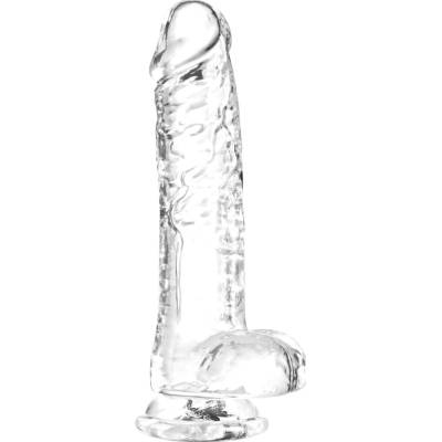 SuperLove Jelly Dildo with Balls 20cm Clear