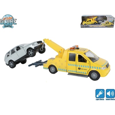 Mikro trading Kids Globe Traffic Odtahovka 14 cm zpětný chod s autem 11,5 cm