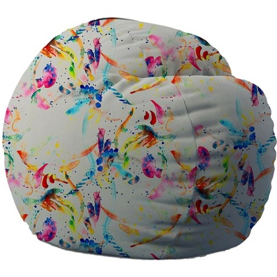 PUFRELAX Барбарон 400л. Matusalem, Culori Jucause, Перящ се калъф, Подходящ за деца, Пълнеж с микс от мемори пяна и дунапрен, принт (PUF-M-M-TM-CUL)