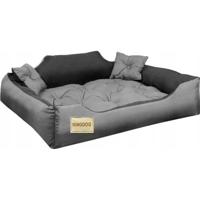 KINGDOG Pohodlný gauč pre psov v sivej farbe
