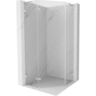Mexen Lunar L петстенна душ кабина с въртяща се врата, лява, 80 x 80 см, (831L-080L-080P-97-00-L)