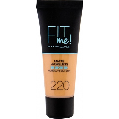 Maybelline Fit Me! Foundation Matte + Poreless tekutý make-up s matujícím účinkem 220 Natural Beige 30 ml