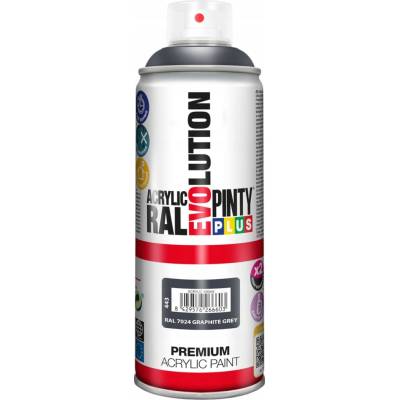 PintyPlus Akrylový Lak v Spreji RAL 7024 Grafitová Sivá Lesklá 400ML