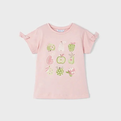MAYORAL Тениска къс ръкав плодове в розово и зелено за мини момиче Mayoral
