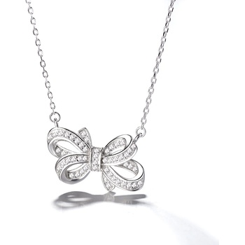 DELIS Колие от сребро 925, jw1239, модел с панделка, с родиево покритие (jw1239)