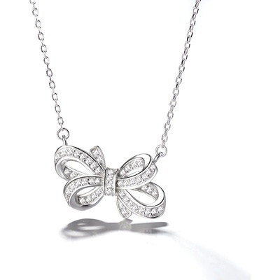 DELIS Колие от сребро 925, jw1239, модел с панделка, с родиево покритие (jw1239)