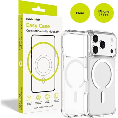 Mobile Origin Хибриден кейс с най-висока степен на защита с MagSafe за iPhone 17 Pro - Mobile Origin Easy Hybrid MagSafe Case (прозрачен) (MO-HYCL-IP17P)