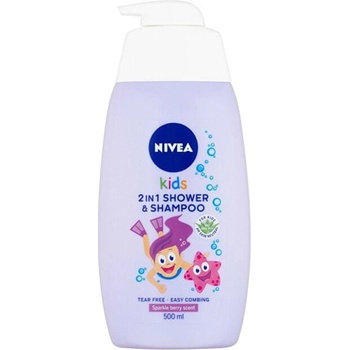 Nivea Kids detský sprchový gél a šampón 2 v 1 vôňa lesného ovocia 500 ml