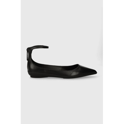 Calvin Klein Кожени балеринки Calvin Klein WRAPPED ANKLE STRAP BALLERINA в черно HW0HW01840 (HW0HW01840)