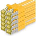 1aTTack. de Cat. 7 network cable 1.5m yellow pack of 10 Cat7 Ethernet cable network LAN cable raw cable 10 Gb s SFTP PIMF LSZH set patch cable with Rj 45 plug Cat. 6a - 4251073616803