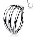 Šperky4U Segment trojitý kruh helix cartilage tragus piercing titan TIT1126ST-1210