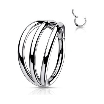 Šperky4U Segment trojitý kruh helix cartilage tragus piercing titan TIT1126ST-1210