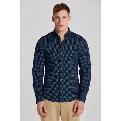 Gant košile slim micro print shirt modrá