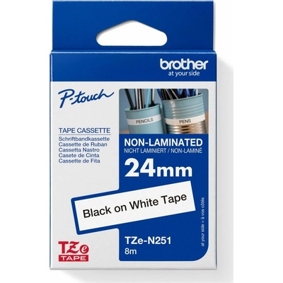Páska BROTHER TZN251 Black On White Non Laminated