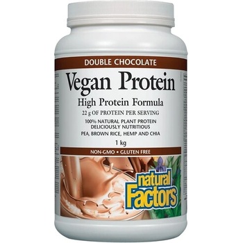 Natural Factors Vegan Protein High Protein Formula Растителен протеин (от грах, кафяв ориз, коноп и чия) с вкус на шоколад 1 kg прах | Natural Factors (2924 NF)