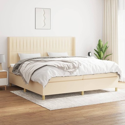 vidaXL 11461.3132182 Boxspring postel s matrací krémová textil