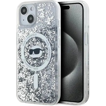 KARL LAGERFELD Кейс Karl Lagerfeld Liquid Glitter Choupette Head MagSafe за iPhone 13, прозрачен (3666339285654)