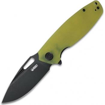 KUBEY Tityus Liner Lock Flipper Folding Knife Translucent Yellow G10 Handle KU322G
