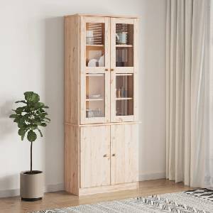vidaXL Шкаф витрина ALTA, 77x35x186, 5 см, бор масив (353949)