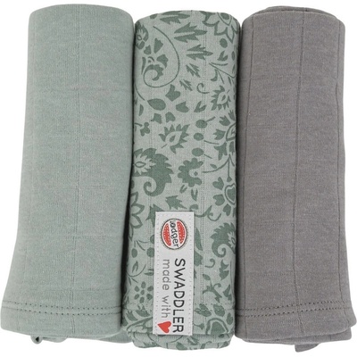 Lodger swaddler flower tribe 70 × 70 silt green 3 ks