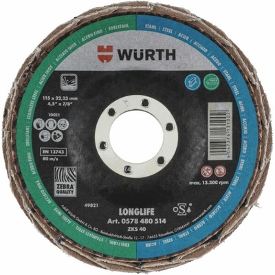 Würth Lamelový brusný kotouč 125 mm G60 057848052696