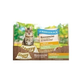 Stuzzy Cat Chunks kuracie a teľacie kúsky 4 x 85 g