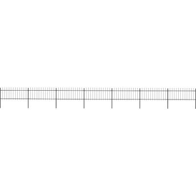 OMAXI Zahradní plot s kopím nahoře ocelový 1172 x 80 cm černý 710297