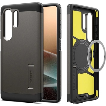 Spigen Tough Armor MagSafe Case - хибриден кейс с най-висока степен на защита с MagSafe за Samsung Galaxy S25 Ultra (тъмносив)