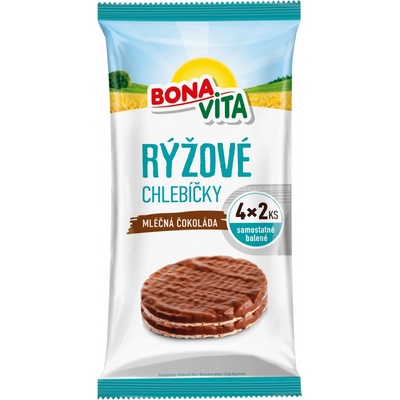 Bonavita rýžové chlebíčky mléčná čokoláda 4 x 2 ks 128 g