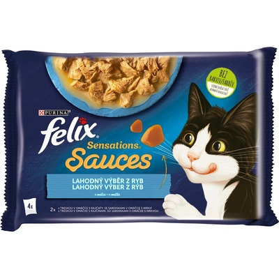 Felix Sensations Sauces treska a sardinka v omáčce 4 x 85 g