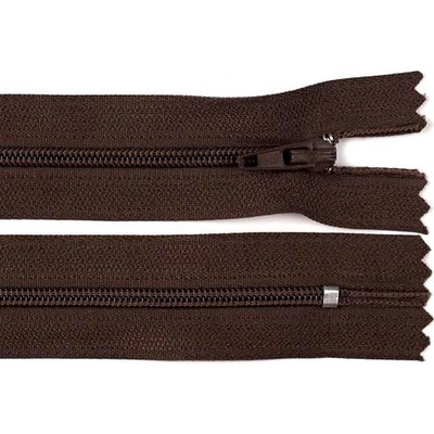 Spirálový zip No 3 délka 20 cm autolock, malé, 304 hnědá čokoládová