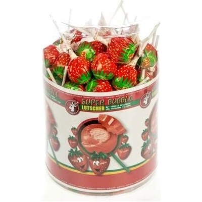 Super bubble lízátka jahodová 100 x 17 g