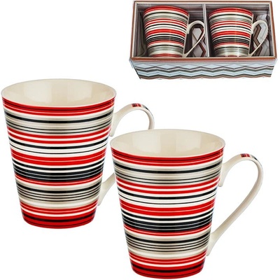 New wish Сет от две чаши за кафе или чай с цветни райета New Wish